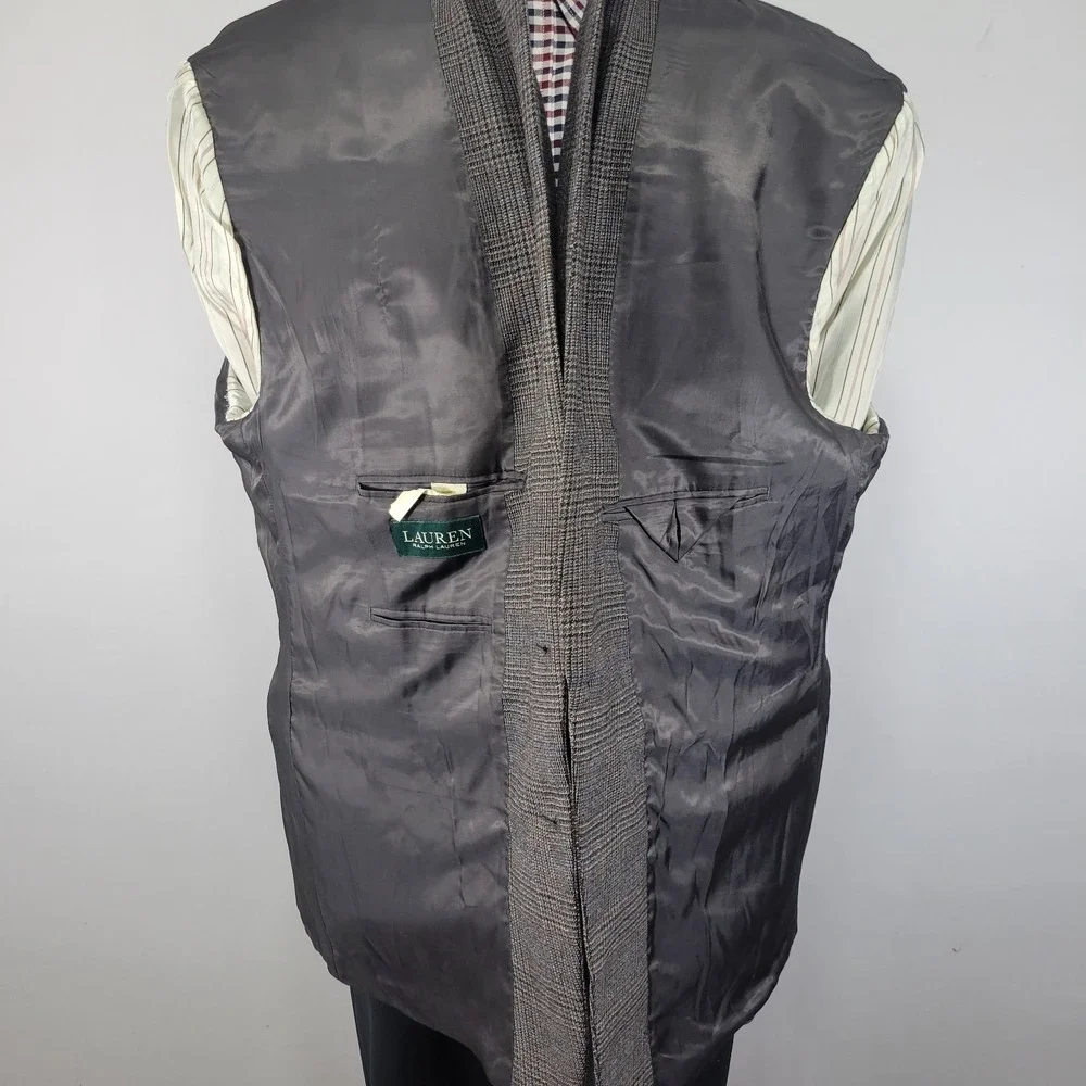 Lauren Ralph Lauren‎ Men's Sport Coat Blazer Two Button Flannel Plaid Wool 52R